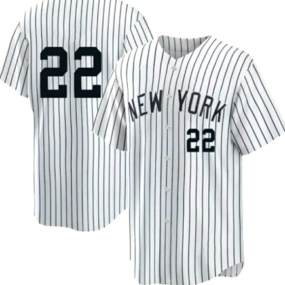 New York #22 button Down Baseball Jersey New WOT - Picture 1 of 6